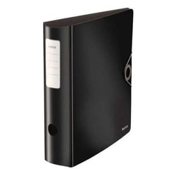 Leitz Active Solid Arquivo de alavanca para formato A4 - Lombada arredondada com 75 mm de largura - Mecanismo de 180° - Fecho com elástico - Preto - Leitz 10471095