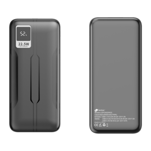 Leotec Powerbank 20.000 mAh PD 22.5W - Cor preta - Leotec LEPOW20W22K