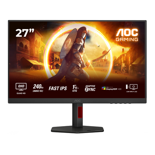 AOC MONITOR IPS 27" 16:9 QHD 1MS 240HZ HDMI DP COLUNAS HAS Q27G4ZR - AOC Q27G4ZR