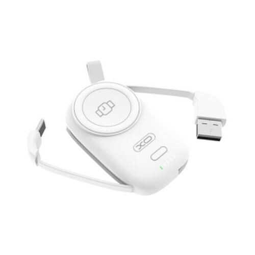 Carregador magnético portátil XO - 1200Mah - Carregamento sem fios de 3W - Tipo C e USB 5V/2A - Fácil de transportar - Carregamento rápido - Robusto - Estabilidade e proteção - Compatível com vários dispositivos - Branco - XO 240177