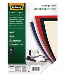 Capa Encadernação A4 250g Delta Couro Preto 100un - Fellowes 1725370402
