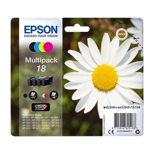 EPSON TINTEIRO PACK 4 CORES 18 XP102/XP205/XP305/XP405 C/ALARME - Epson C13T18064022