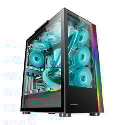Caixa MARS GAMING MC-ULTRA XXL PREMIUM CUSTOM E-ATX CASE,ARGB DUAL STRIPES,DUAL VERTICAL CHAMBER,BLK - Mars Gaming MCULTRA