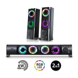 ADVANCE COLUNAS SOUNDPHONIC 2.0 RGB 6W RMS PC - Advance SP-U900B