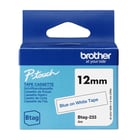 Fita Btag-233, 12mm, azul sobre branco - Brother BTAG-233