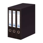 Dohe Archicolor Módulo de 3 pastas de arquivo de alavanca com dobragem - Lombada estreita - Formato fólio - Cartão pautado - Preto - Dohe 91007