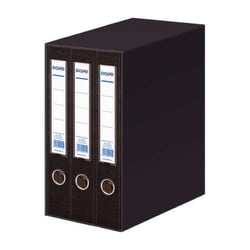 Dohe Archicolor Módulo de 3 pastas de arquivo de alavanca com dobragem - Lombada estreita - Formato fólio - Cartão pautado - Preto - Dohe 91007