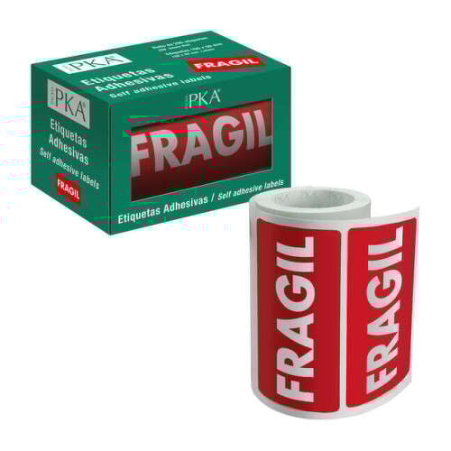 Dohe Rollo de 200 Etiquetas Adhesivas Fragil - 100x50mm - Ideal para Expedicion de Paquetes - Dohe 258497
