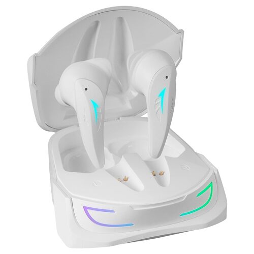 Auriculares sem fios Mars Gaming Premium TWS MHI-ULTRA - ANC+ENC+PASSIVE - Som Neographene - Bateria com autonomia de 24h - Base de carregamento sem fios - Iluminação RGB FLOW - Bluetooth 5.3 - Resistência IPX4 - Controlo por APP IOS e Android - Branco - Mars Gaming 235532