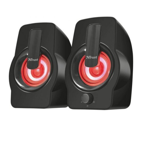 Altifalantes Trust Gemi USB 2.0 12W - Iluminação RGB - Controlo do volume - Cabo de 1,40 m - Preto - Trust 22948