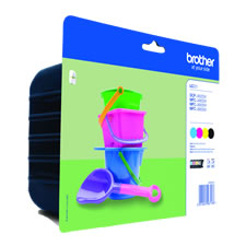 Pack de 4 tinteiros de tinta (BK/CM/Y) - Brother LC221VALBP