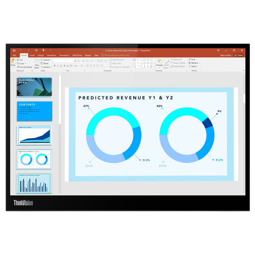 Monitor Lenovo Thinkvision M14d 14" Port 2.2 (2240 x 1400) PS 6MS 2x USB-C 1DP 300CD 3Y - Lenovo 63AAUAT6WL