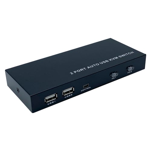 Aisens HDMI KVM Switch 4K@60HZ USB 1U-2PC com fonte de alimentação - cor preta - Aisens A111-0400