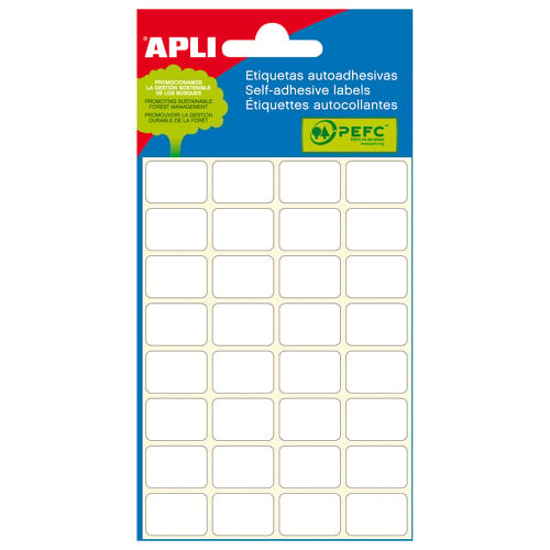 Apli Mini Etiquetas de Saco Branco Joalharia 49.0 x 10.0mm 4 Folhas - APLI 207526