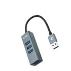 Hub USB 3.0 4xUSB3.0 da Nanocable. USB-A/M-USB 3.0/H - Alumínio - 10 cm - Cinzento - Nanocable 10.16.4402