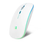 Subblim LED Dual Flat Mouse - Ligação dupla - Clique silencioso - Iluminação LED de 7 cores - Bateria de longa duração - Branco - Subblim 234617