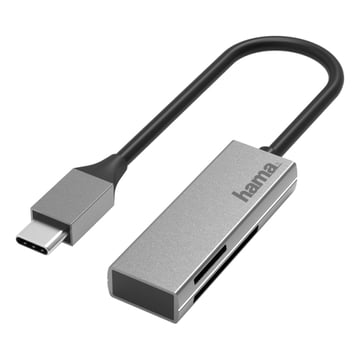 Leitor de cartões HAMA USB USB-C, USB 3.0, SD/microSD, aluminio - Hama 00200131