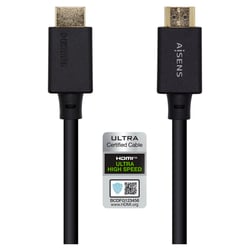 Cabo HDMI Aisens V2.1 Certificado Ultra High Speed 8K@60Hz 48Gbps - A/M-A/M - 1,0m - Cor preta - Aisens A150-0421