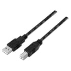 Cabo de impressora USB 2.0 Aisens - Macho Tipo A para Macho Tipo B - 1,8 m - Cor preta - Aisens A101-0006