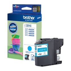 Tinteiro de tinta cião - Brother LC221CBP