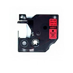 Fita de etiquetas genérica Dymo D1 45017 para impressora de etiquetas - Texto vermelho sobre fundo vermelho - Comprimento 12 mm x 7 metros - Substitui S0720570 - DYR-45017