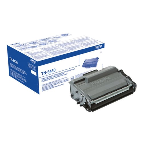 Toner Preto. Duração estimada de 3.000 páginas segundo ISO/IEC 19752 - Brother TN3430