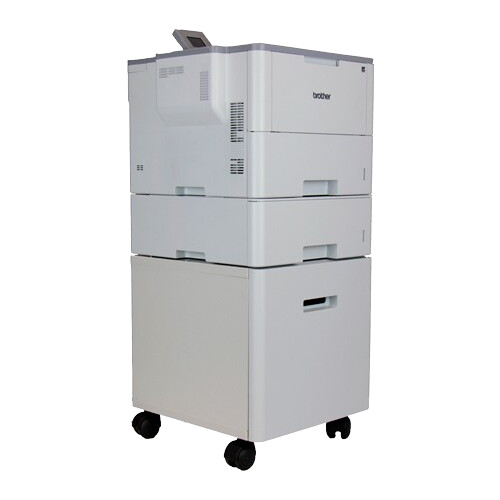 Impressora laser monocromática de alto rendimento, frente e verso automático, rede cablada e WiFi, 2 bandejas de 520 folhas e base com arrumação - Brother HL-L6400DWTZ