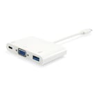 Equipar adaptador USB-C macho para VGA fêmea / USB-C fêmea / USB-A fêmea 3.0 - Equip EQ133462