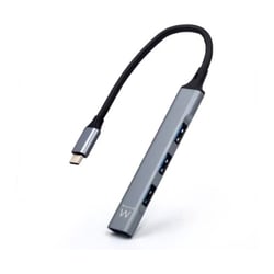 EWENT HUB USB-C 3x USB + 1x USB 3.0 SLIM SILVER - Ewent EW1145