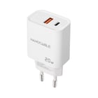Nanocable Cargador de Pared USB-C/PD + USB-A/QC 20W - Color Blanco - Nanocable 302337