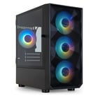 Tooq Seizure Micro-ATX/Mini-ITX Gaming Mini Tower Case - Painel lateral de vidro temperado - Tamanho de disco suportado 3,5", 2,5" - USB3.0, 2.0, HD Audio - 4 unidades ARGB de 120 mm incluídas - Suporta arrefecimento líquido - Cor preta - Tooq 231882