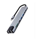 EWENT DOCK USB-C 1xHDMI 2xUSB3 1xRJ45 1xUSB-C 1xUSB-C PD 87W CARD READER - Ewent EW1146