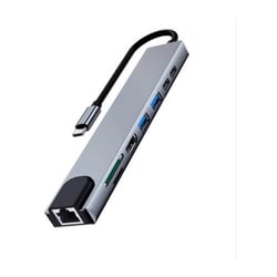 EWENT DOCK USB-C 1xHDMI 2xUSB3 1xRJ45 1xUSB-C 1xUSB-C PD 87W CARD READER - Ewent EW1146