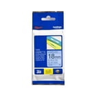 Fita laminada. Texto preto sobre fundo azul. Largura: 18 mm. Comprimento: 8 m - Brother TZe541