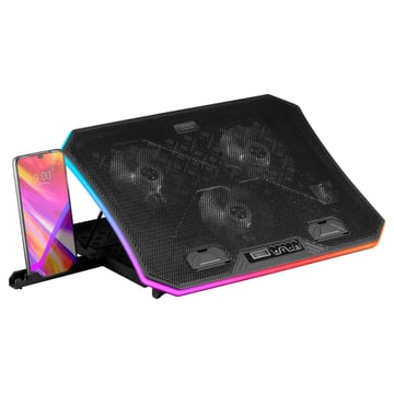 Cooler MARS GAMING MNBC6 ARGB NOTEBOOK COOLER & STAND, 3x FAN, PHONE HOLDER, 19" SIZE - Mars Gaming MNBC6