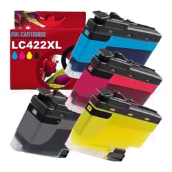 Pack 4 tinteiros LC422XL (BK/CM/Y) Compatível Brother - Substitui LC422XLVAL - BI-LC422XLVAL