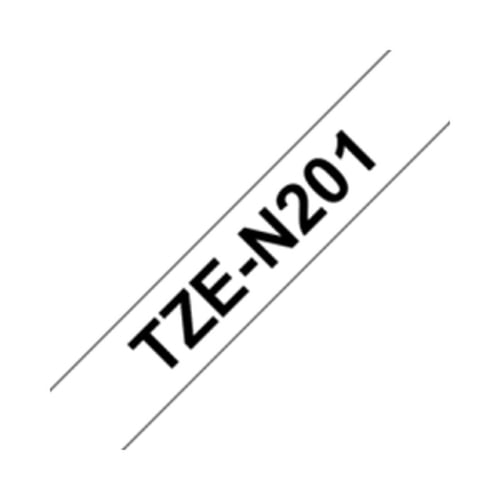 Fita Não Laminada 3,5mmx8mts Fundo Branco / Texto Preto - Brother BROTZN201