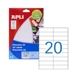 Etiquetas 021x074,6mm 15Fls A5 Apli 300un - APLI APL1868