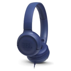 JBL Tune 500 Auscultadores com microfone - Banda para a cabeça ajustável - Dobrável - Controlo por cabo - Cabo de 1,20 m - JBL JBLT500BLU