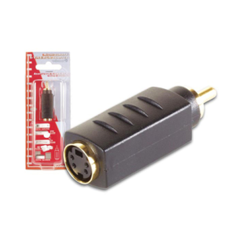 Adaptador S-VHS 4P mini-DIN Fêmea para RCA Macho Ouro - Velleman VELAVW139