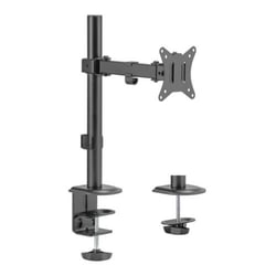 Suporte de mesa Equip com apoio e braço articulado para monitor 17"-32" - Ajustável em altura, rotação e inclinação - Gestão de cabos - Peso máximo 9kg - VESA 100x100mm - Equip 650156