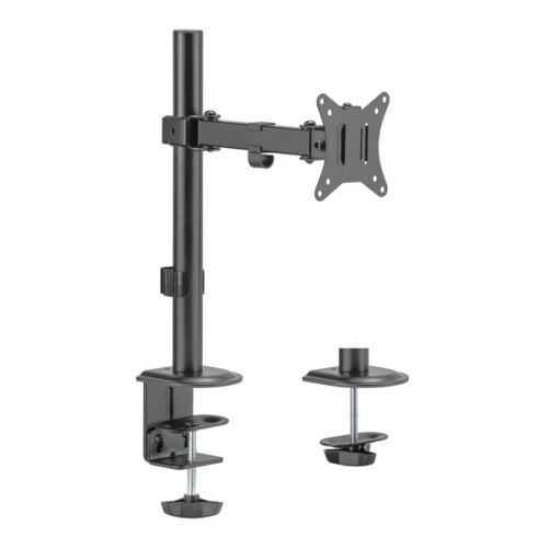 Suporte de mesa Equip com apoio e braço articulado para monitor 17"-32" - Ajustável em altura, rotação e inclinação - Gestão de cabos - Peso máximo 9kg - VESA 100x100mm - Equip 650156