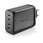 Carregador de parede universal NGS Bud 240W 240W Ultra rápido - GaN - 3x USB-C PD & PPS, 1x USB-A QC 3.0 - Cor preta - NGS 304312