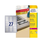 Etiquetas Resistentes 63,5x29,6mm Avery 8 Folhas Prata - Avery AVEL6011-8