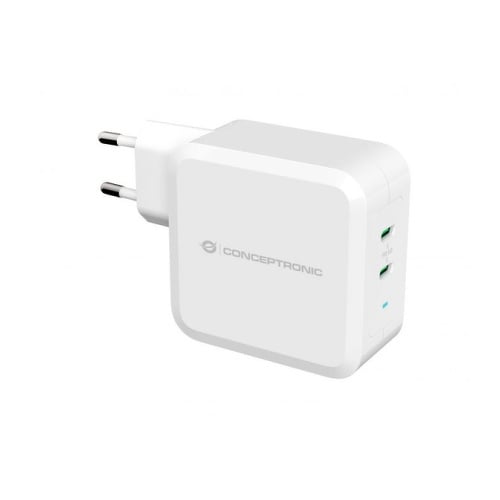CONCEPTRONIC CARREGADOR PAREDE 100W 2xUSB-C WHITE - Conceptronic 120548503101