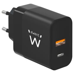 EWENT CARREGADOR GAN USB-C E USB-A 45W BLACK - Ewent EW1327