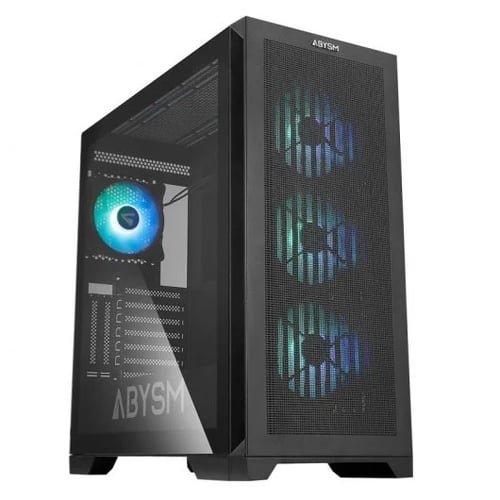 Abysm Gaming Danube Mura BX300 ARGB Tower Case ATX, EATX, ITX, micro ATX - Vidro temperado lateral - 3,5" e 2,5" - USB-C 3.2, USB-A 3.2 e áudio - 4 aberturas ARGB instaladas - Suporta refrigeração líquida - Abysm AB812111B