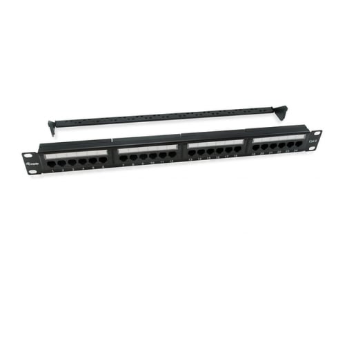 EQUIP PATCH PANEL 19" CAT6 UTP 24P 1U PRETO BASIC - Equip 135426
