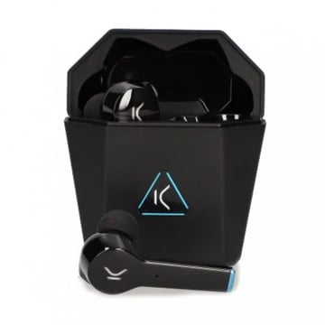 Auriculares sem fios para jogos Ksix Saga com microfone Bluetooth 5.0 - Autonomia até 4h - Controlo tátil - Estojo de carregamento - Cor preta - Ksix 233907