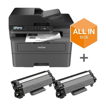 Impressora multifunções laser monocromática WiFi com fax, impressão automática em frente e verso e ADF de 50 folhas e 2 toners XL - Brother MFC-L2827DWXL